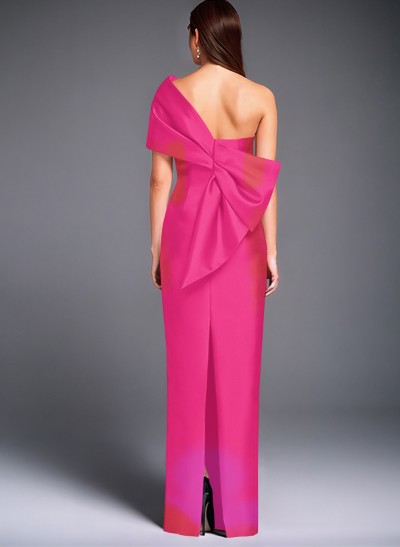 Sheath One-Shoulder Sleeveless Floor-Length Satin Mother Of The Bride Dresses