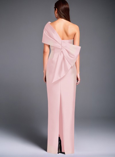 Sheath One-Shoulder Sleeveless Floor-Length Satin Mother Of The Bride Dresses