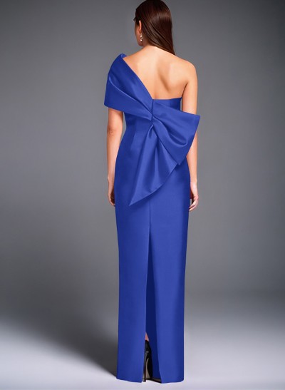 Sheath One-Shoulder Sleeveless Floor-Length Satin Mother Of The Bride Dresses