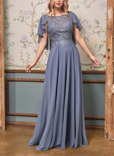 A-Line Illusion Neck Sleeveless Chiffon/Lace Mother Of The Bride Dresses