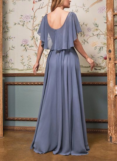A-Line Illusion Neck Sleeveless Chiffon/Lace Mother Of The Bride Dresses