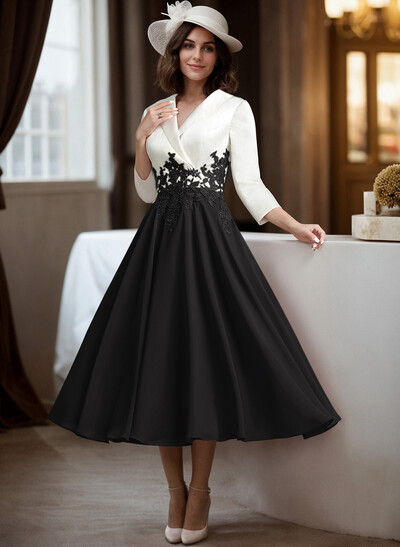 A-Line V-Neck 3/4 Sleeves Chiffon/Lace Mother Of The Bride Dresses
