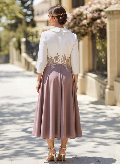 A-Line V-Neck 3/4 Sleeves Chiffon/Lace Mother Of The Bride Dresses