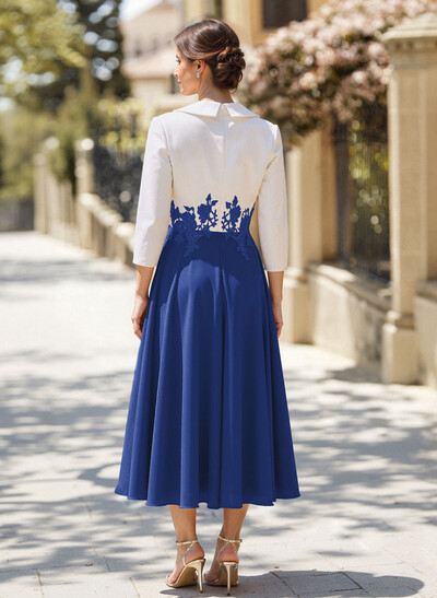 A-Line V-Neck 3/4 Sleeves Chiffon/Lace Mother Of The Bride Dresses