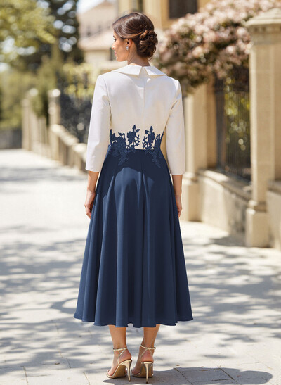 A-Line V-Neck 3/4 Sleeves Chiffon/Lace Mother Of The Bride Dresses