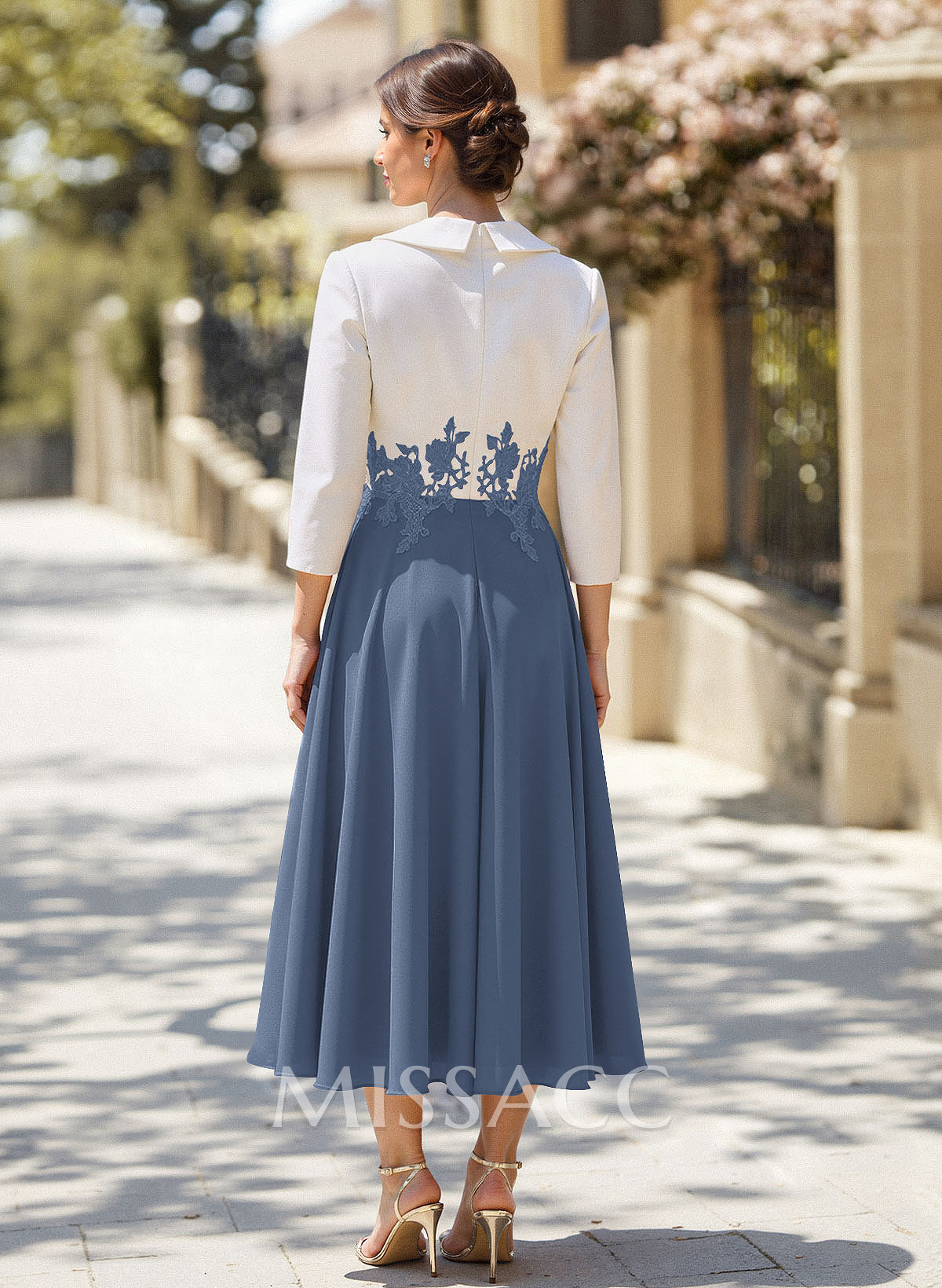 A-Line V-Neck 3/4 Sleeves Chiffon/Lace Mother Of The Bride Dresses A-Line V-Neck 3/4 Sleeves Chiffon/Lace Mother Of The Bride Dresses