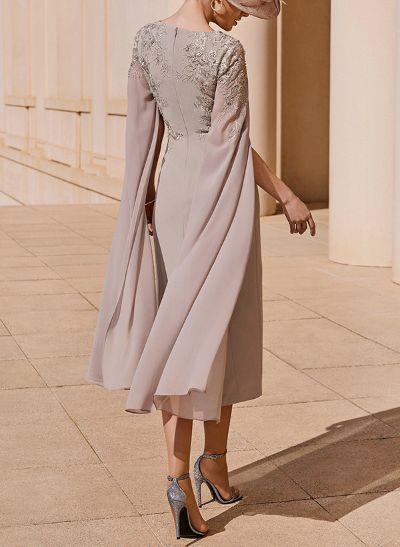 Sheath/Column V-Neck Sleeveless Lace/Elastic Satin Cocktail Dresses