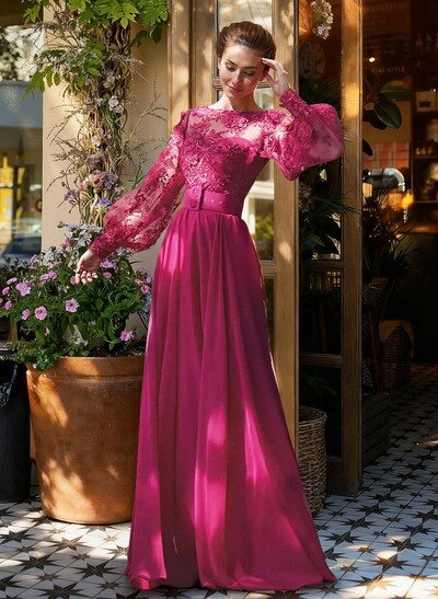 Lace Long Sleeves A-Line Chiffon Mother Of The Bride Dresses