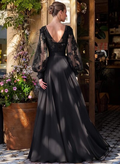 Lace Long Sleeves A-Line Chiffon Mother Of The Bride Dresses
