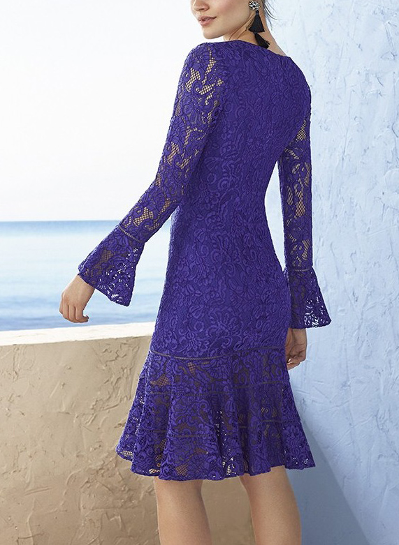 Lace V-Neck Long Sleeves Mother Of The Bride Dresses