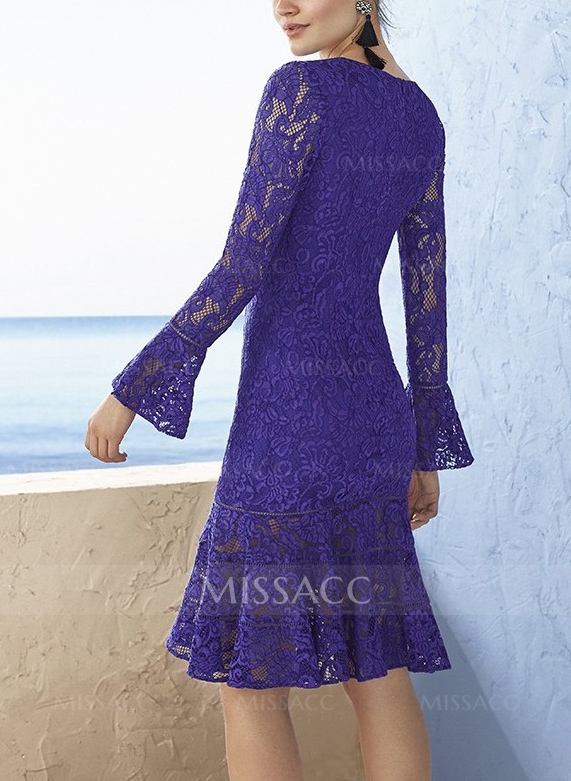 Lace V-Neck Long Sleeves Mother Of The Bride Dresses