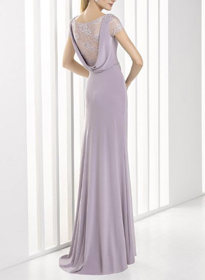 Lace Cowl Back Jersey Mother Of The Bride Dresses