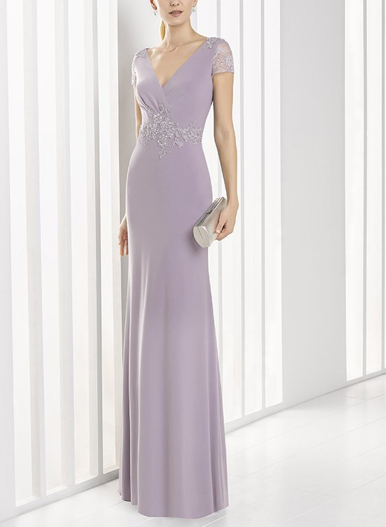 Lace Cowl Back Jersey Mother Of The Bride Dresses