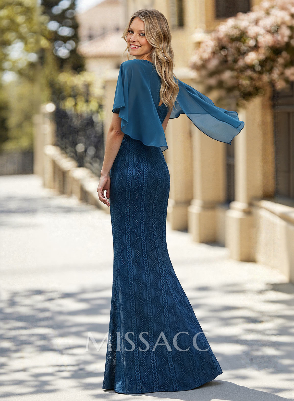 Wrap Lace Trumpet/Mermaid Mother Of The Bride Dresses