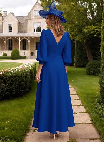 A-Line V-Neck 3/4 Sleeves Ankle-Length Mother Of The Bride Dresses With Beading