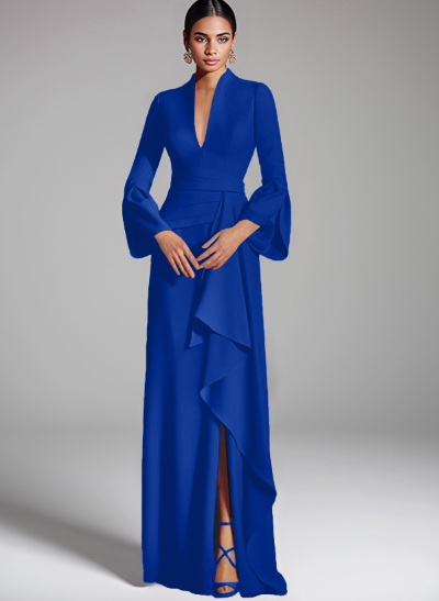 Sheath/Column V-Neck Long Sleeves Mother Of The Bride Dresses