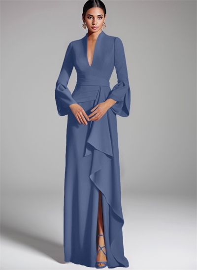 Sheath/Column V-Neck Long Sleeves Mother Of The Bride Dresses