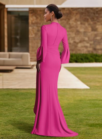 Sheath/Column V-Neck Long Sleeves Mother Of The Bride Dresses