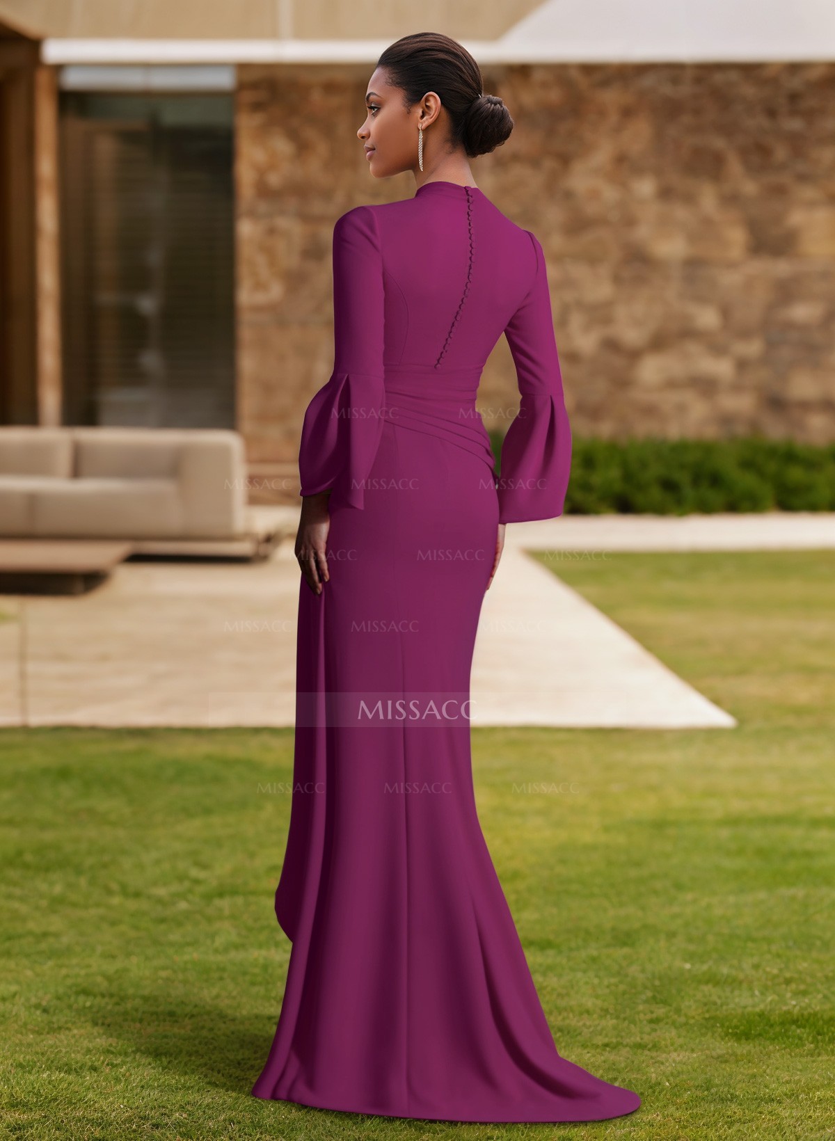 Sheath/Column V-Neck Long Sleeves Mother Of The Bride Dresses