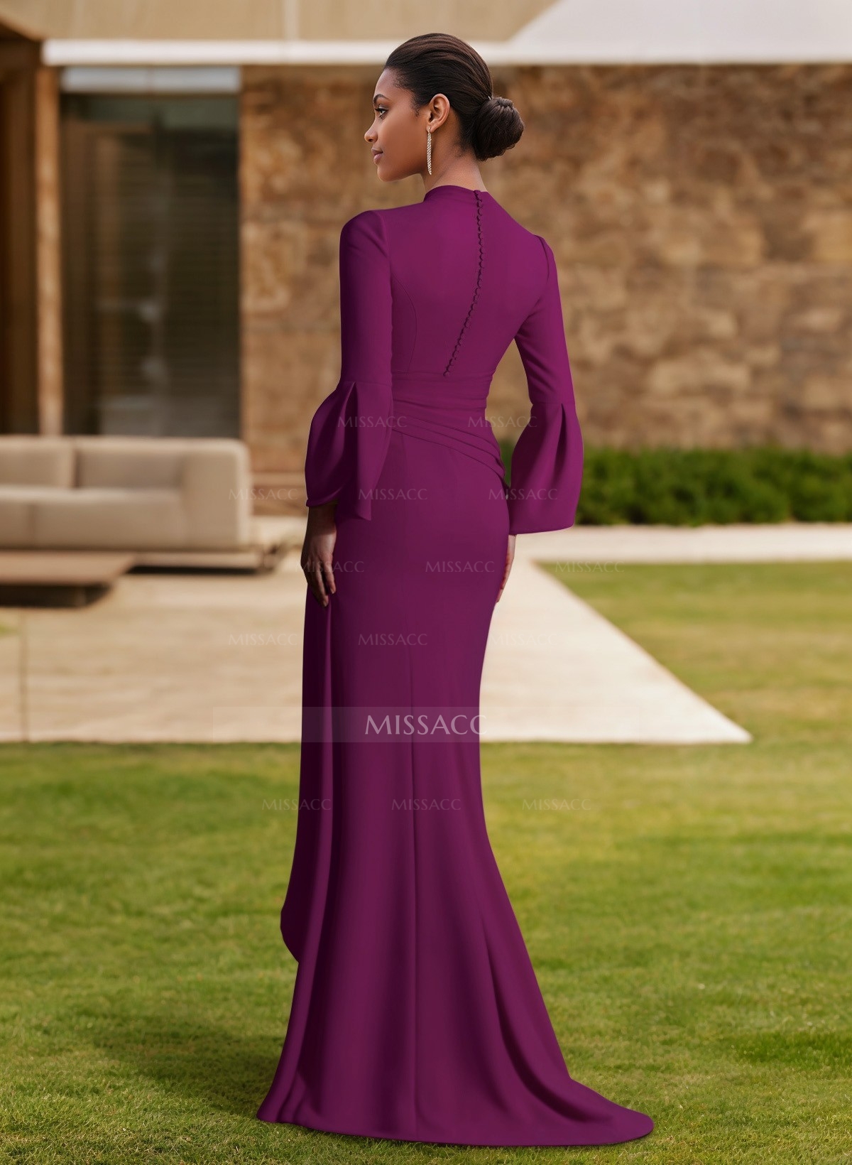 Sheath/Column V-Neck Long Sleeves Mother Of The Bride Dresses