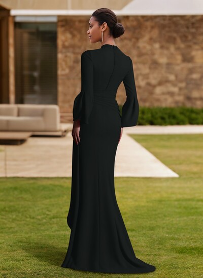Sheath/Column V-Neck Long Sleeves Mother Of The Bride Dresses