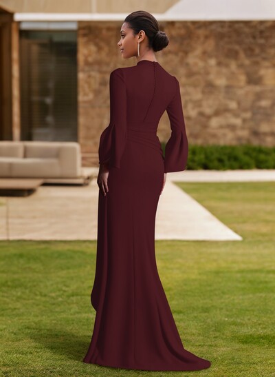 Sheath/Column V-Neck Long Sleeves Mother Of The Bride Dresses