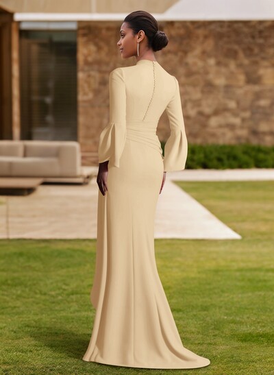 Sheath/Column V-Neck Long Sleeves Mother Of The Bride Dresses