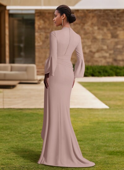 Sheath/Column V-Neck Long Sleeves Mother Of The Bride Dresses