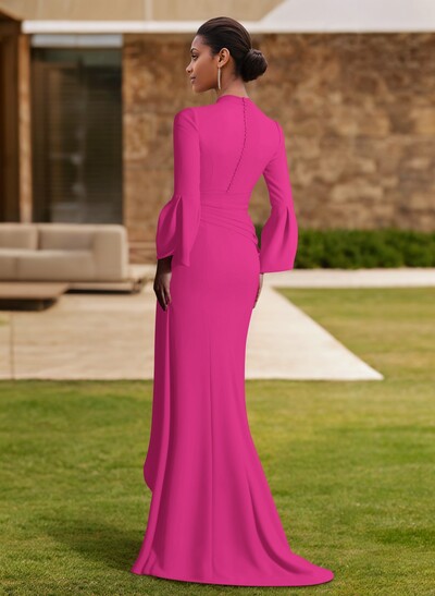 Sheath/Column V-Neck Long Sleeves Mother Of The Bride Dresses