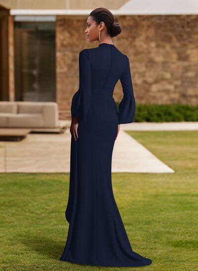 Sheath/Column V-Neck Long Sleeves Mother Of The Bride Dresses