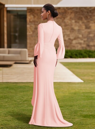 Sheath/Column V-Neck Long Sleeves Mother Of The Bride Dresses