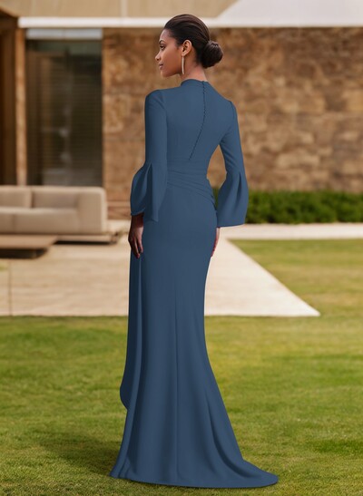 Sheath/Column V-Neck Long Sleeves Mother Of The Bride Dresses