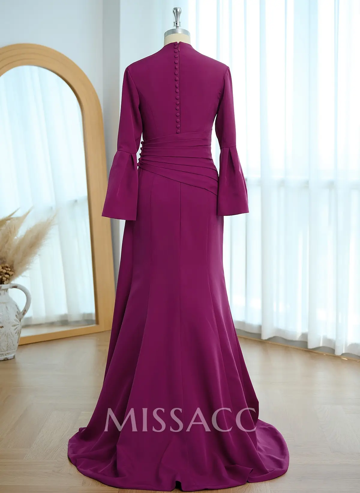 Sheath/Column V-Neck Long Sleeves Mother Of The Bride Dresses - Missacc Sheath/Column V-Neck Long Sleeves Mother Of The Bride Dresses - Missacc