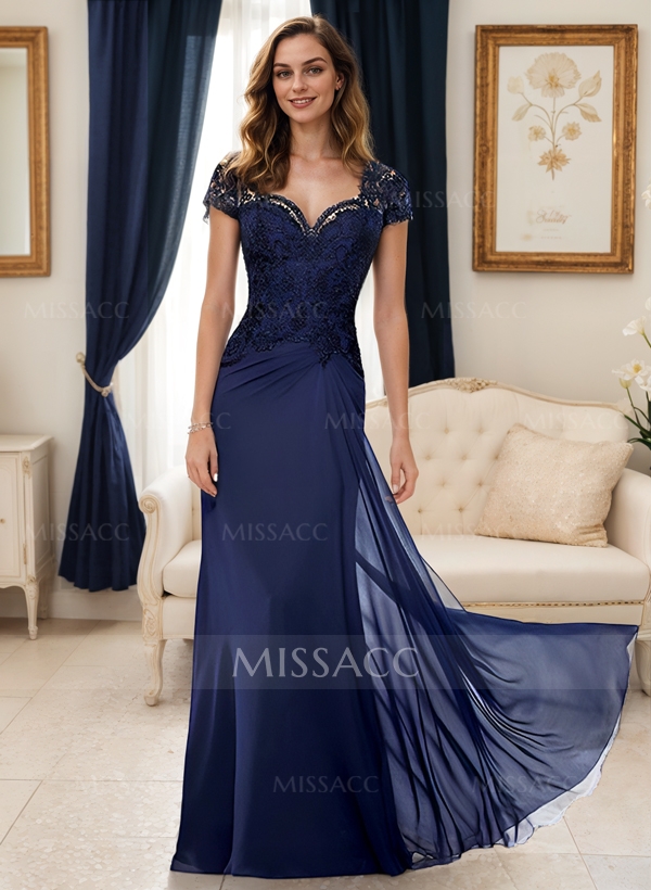 Sheath/Column Sweetheart Chiffon/Lace Mother Of The Bride Dresses