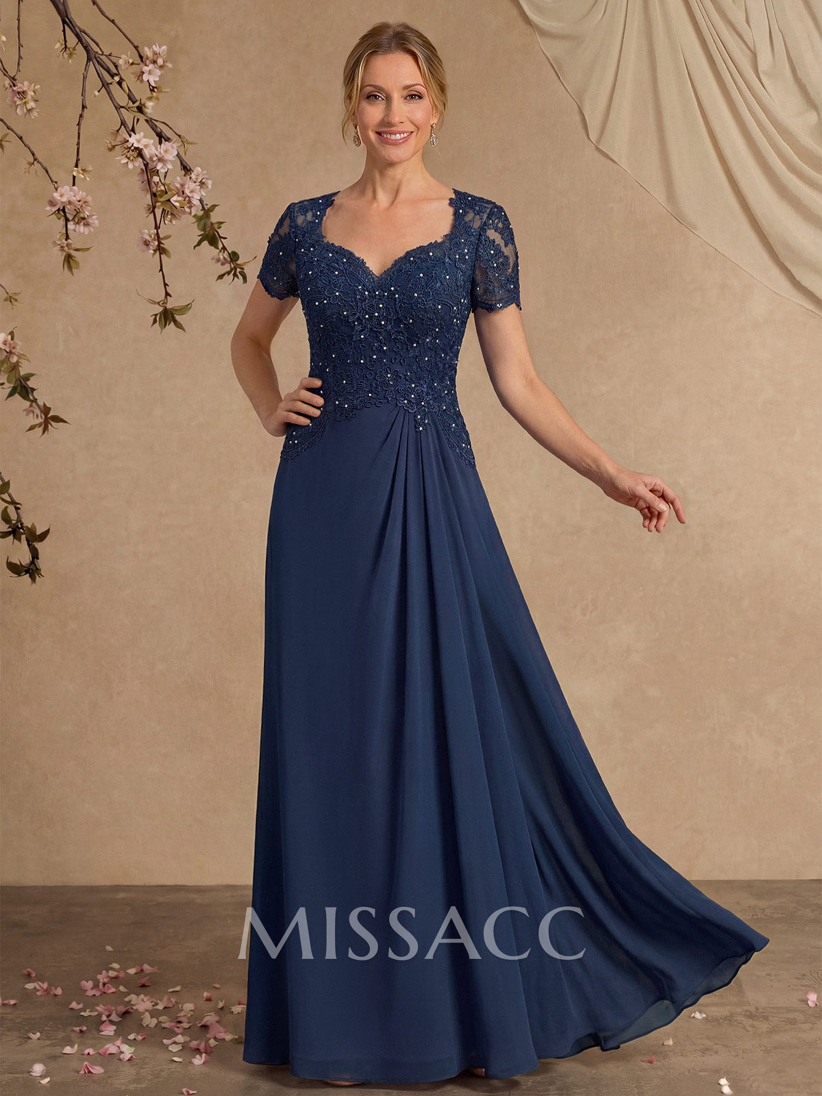 Sheath/Column Sweetheart Chiffon/Lace Mother Of The Bride Dresses