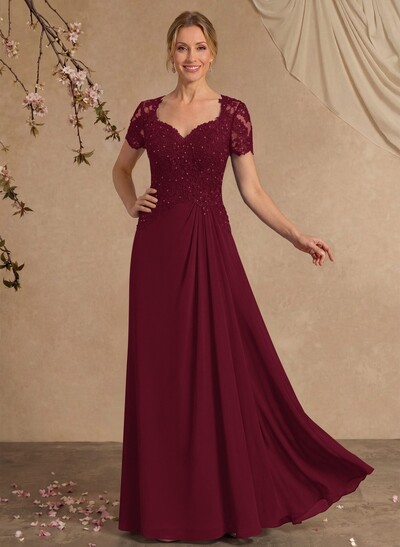Sheath/Column Sweetheart Chiffon/Lace Mother Of The Bride Dresses
