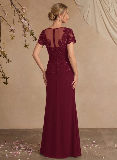 Sheath/Column Sweetheart Chiffon/Lace Mother Of The Bride Dresses