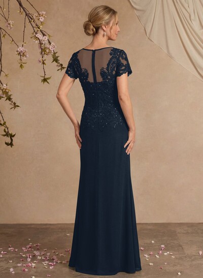 Sheath/Column Sweetheart Chiffon/Lace Mother Of The Bride Dresses