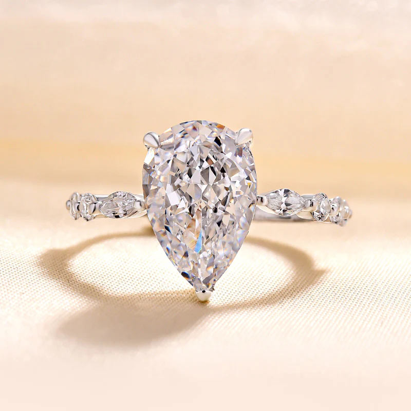 Sparkle Pear Cut Simulated Diamond Engagement Ring