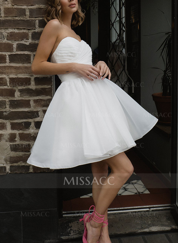 Sweet Ball-Gown Sweetheart Short/Mini Organza Wedding Dresses