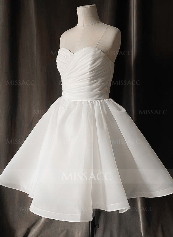 Sweet Ball-Gown Sweetheart Short/Mini Organza Wedding Dresses