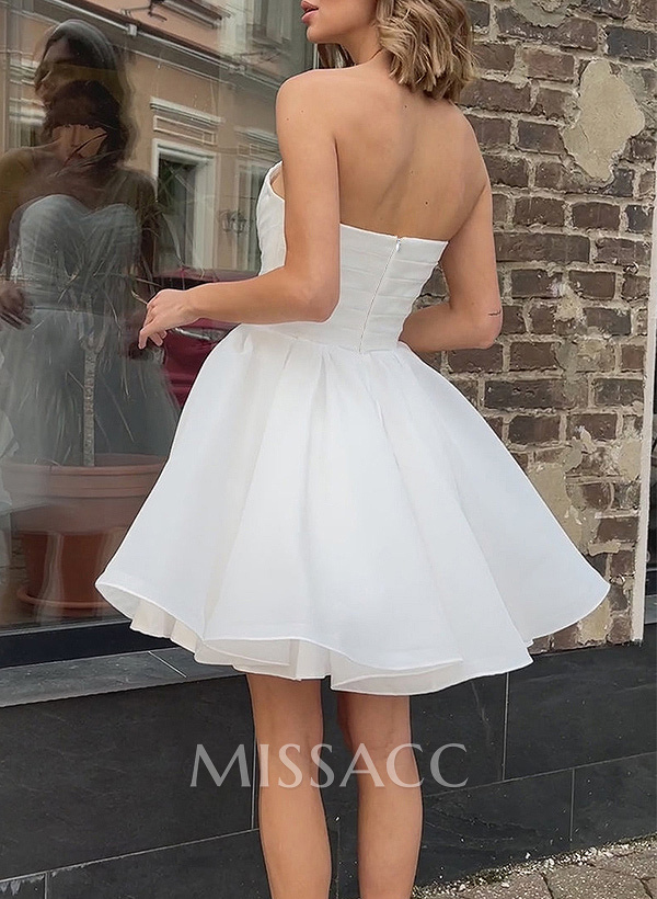 Sweet Ball-Gown Sweetheart Short/Mini Organza Wedding Dresses