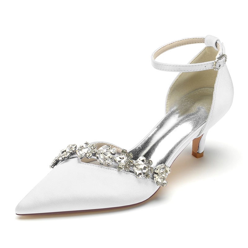 High Heel Closed Toe Women's Wedding Shoes With Rhinestone
