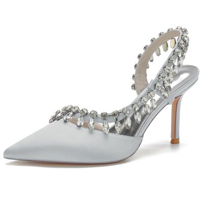 Stiletto Heel Wedding Shoes For Woman With Rhinestone