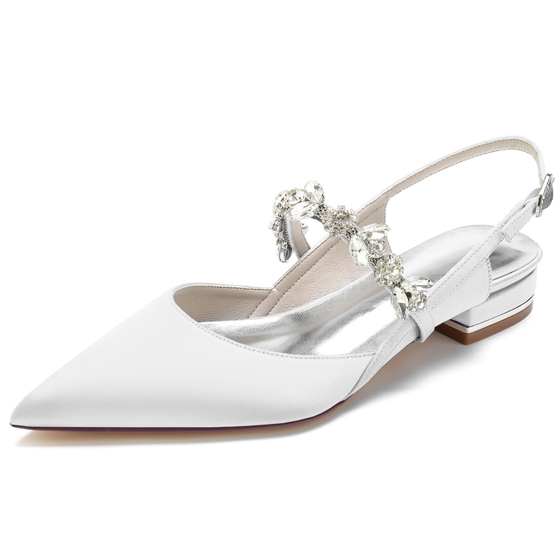 Point Toe Silk Like Satin Wedding Shoes For Women