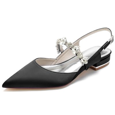 Point Toe Silk Like Satin Wedding Shoes For Women