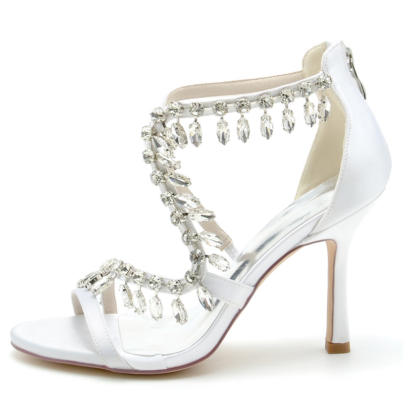 Open Toe Stiletto Heel Wedding/Party Shoes With Crystal