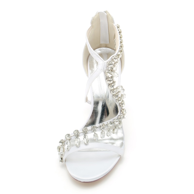 Open Toe Stiletto Heel Wedding/Party Shoes With Crystal