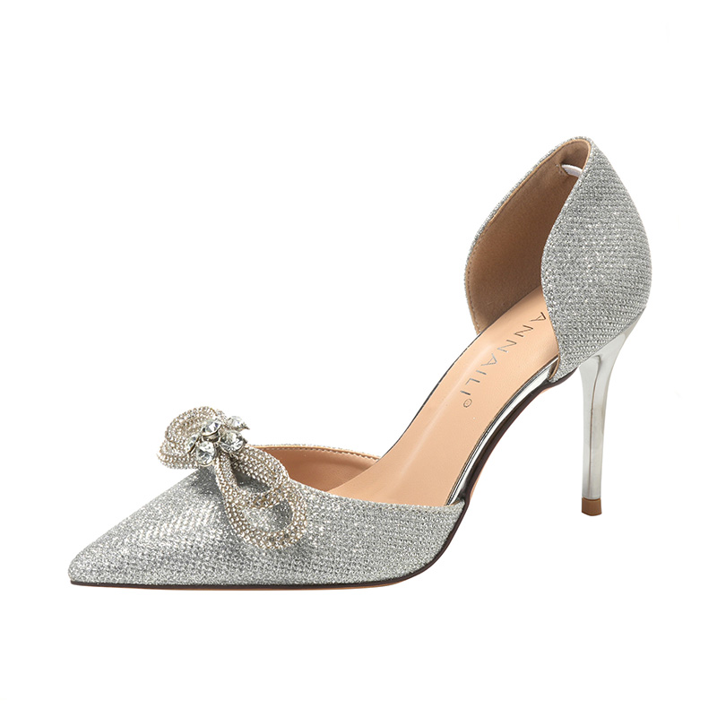 Stiletto Heel Mesh Wedding Shoes With Double Bow