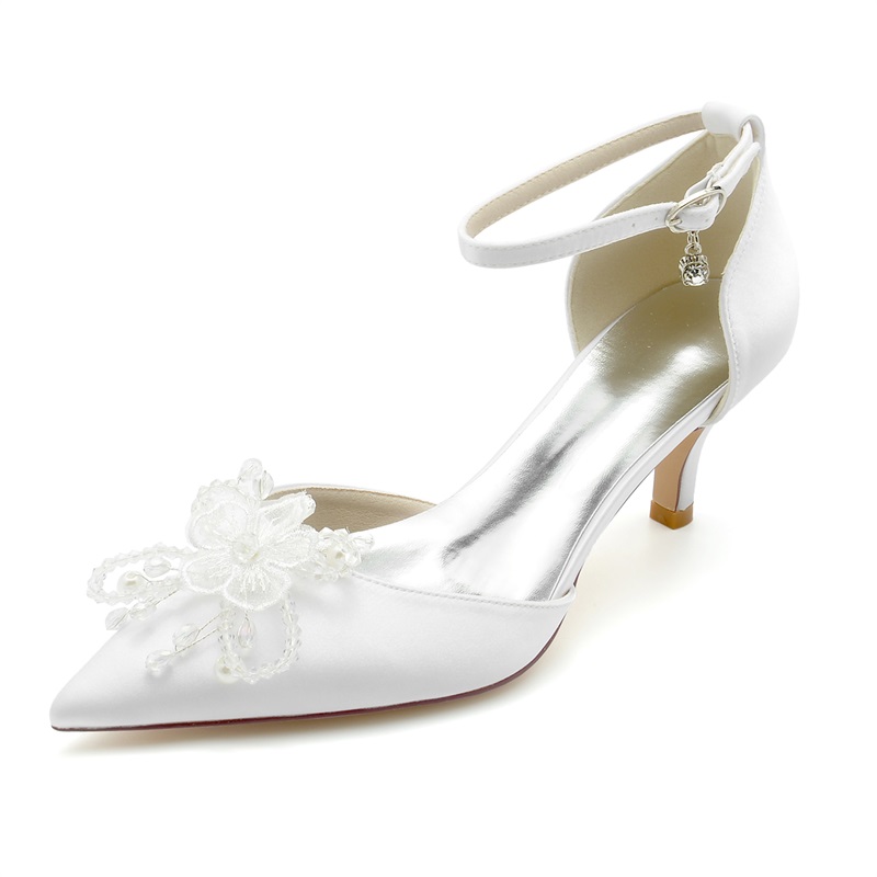 Elegante Damen Kitten-Heels mit spitzer Kappe für Hochzeit und Party